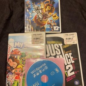 Nintendo Wii with 4 games one controller and connections
